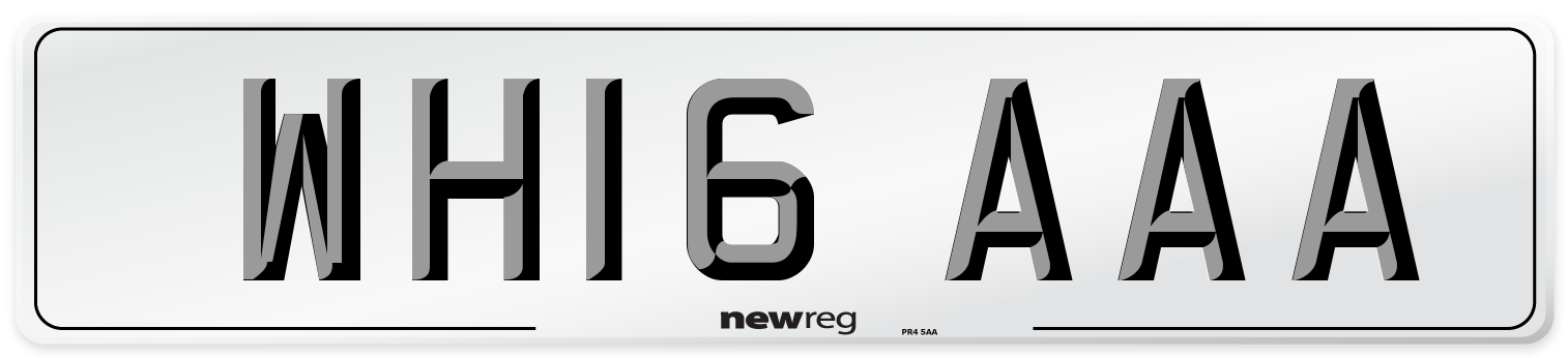 WH16 AAA Number Plate from New Reg